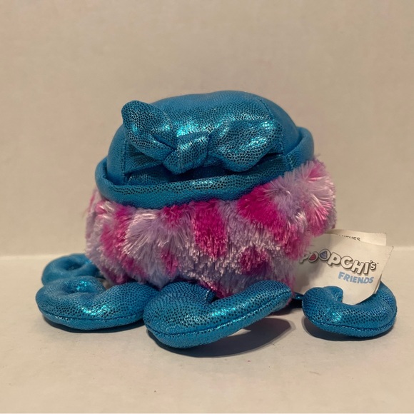 Poopchi’s Friends Purple & Pink Plush Octopus w Sparkly Aqua Blue Tentacles 16 - Picture 3 of 8